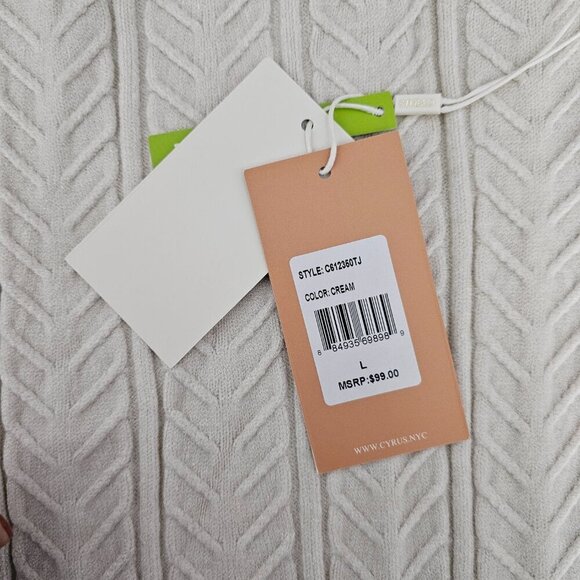 Cyrus Cable Knit Chunky New Cream Long Pull On Skirt - Picture 7 of 7